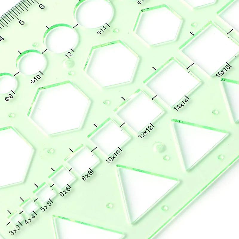 NEW Plastic Circle Square Hexagon Geometric Template Ruler Stencil Measure Tool C26
NEW Plastic Circle Square Hexagon Geometric Template Ruler Stencil Measure Tool C26