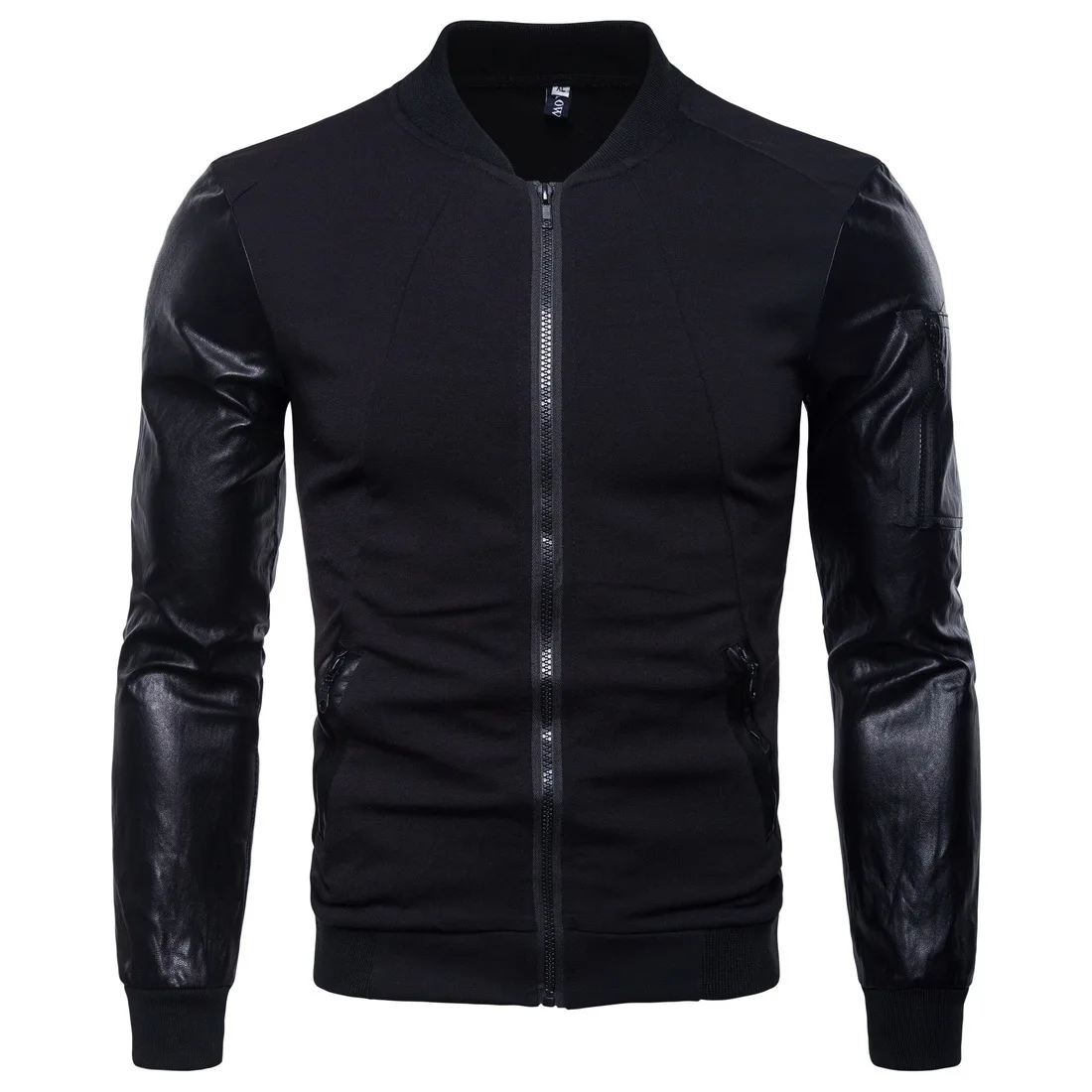 Vogue Nice New Autumn Black Bomber Jacket Men Streetwear Hip Hop Slim Fit Pilot Pu Leather Sleeve Jacket Coat Men Jackets
Vogue Nice New Autumn Black Bomber Jacket Men Streetwear Hip Hop Slim Fit Pilot Pu Leather Sleeve Jacket Coat Men Jackets
