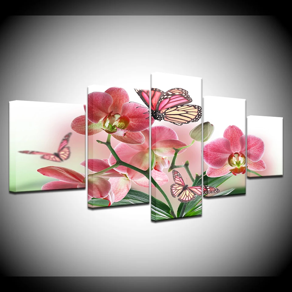 Canvas Painting Butterfly and flower 5 Pieces Wall Art Painting Modular Wallpapers Poster Print for living room Home Decor
Canvas Painting Butterfly and flower 5 Pieces Wall Art Painting Modular Wallpapers Poster Print for living room Home Decor
