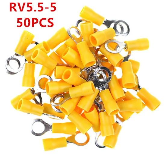 RV5.5-5 Yellow Ring insulated terminal 50PCS/Pack cable Crimp Terminal suit 4-6mm2 Cable Wire Connector RV5.5-5 RV
RV5.5-5 Yellow Ring insulated terminal 50PCS/Pack cable Crimp Terminal suit 4-6mm2 Cable Wire Connector RV5.5-5 RV