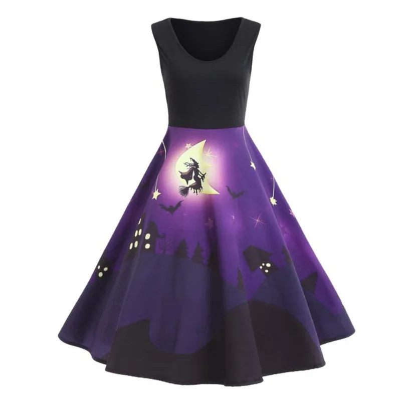 Vintage Women`S Patchwork Pumpkin Print Evening Party Dress Plus Size Halloween Swing Dresses costumes
Vintage Women`S Patchwork Pumpkin Print Evening Party Dress Plus Size Halloween Swing Dresses costumes