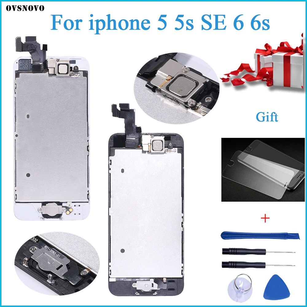 ЖК-дисплей в сборе для iPhone 5, 5c, 6, 6s, сенсорный экран, дигитайзер, замена с кнопкой «домой», фронтальная камера, полный ЖК-дисплей
ЖК-дисплей в сборе для iPhone 5, 5c, 6, 6s, сенсорный экран, дигитайзер, замена с кнопкой «домой», фронтальная камера, полный ЖК-дисплей
