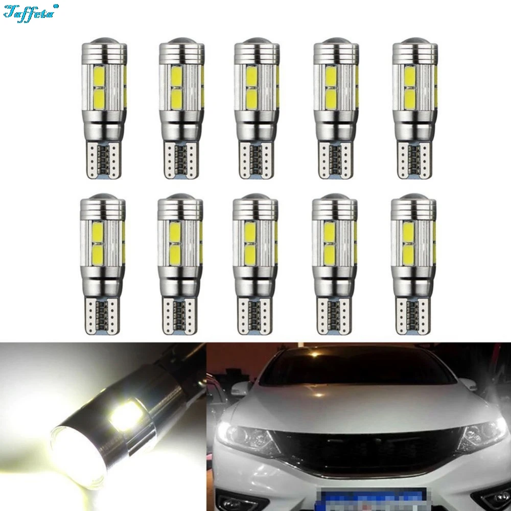 10 шт х T10 W5W 194 168 2825 10SMD 5630 Белый светодиодный Canbus Error Free замена светильник лампы