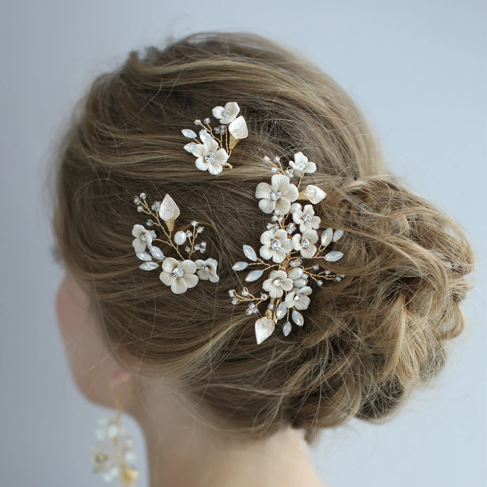 Porcelain Flower Wedding Headpiece Freshwater Pearls Bridal Hair Bobby Pins Set Fashion Women Hair Accessories Bridesmaid
Porcelain Flower Wedding Headpiece Freshwater Pearls Bridal Hair Bobby Pins Set Fashion Women Hair Accessories Bridesmaid