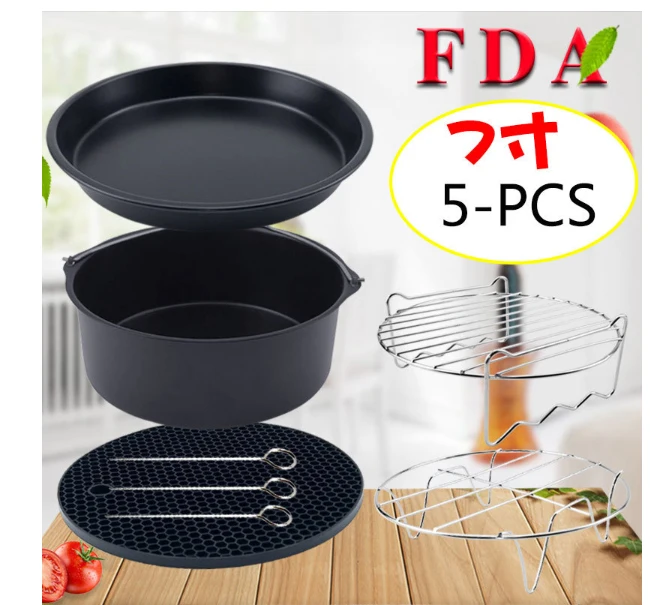 Air Fryer Pan 7 Inch Baking Plate Pizza Cake Grill Basket Kitchen Deep Accessory
Air Fryer Pan 7 Inch Baking Plate Pizza Cake Grill Basket Kitchen Deep Accessory