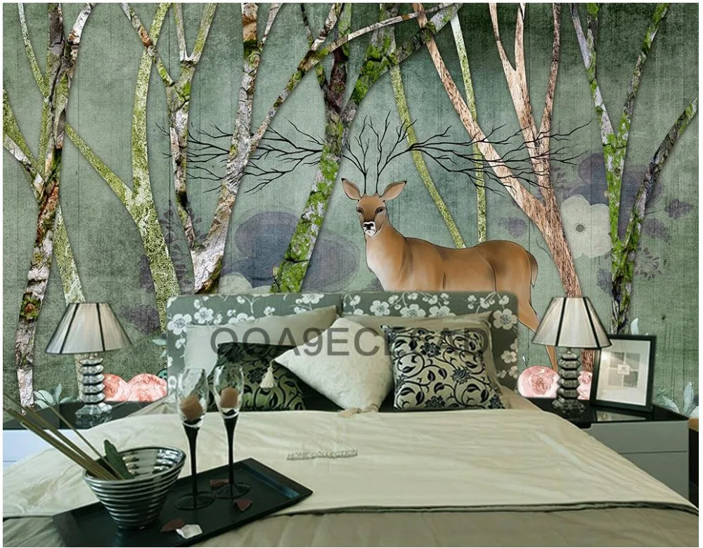 Custom 3d photo wallpaper 3d wall mural wallpaper European elk forest American retro style backdrop 3D wallpaper for living room
Custom 3d photo wallpaper 3d wall mural wallpaper European elk forest American retro style backdrop 3D wallpaper for living room