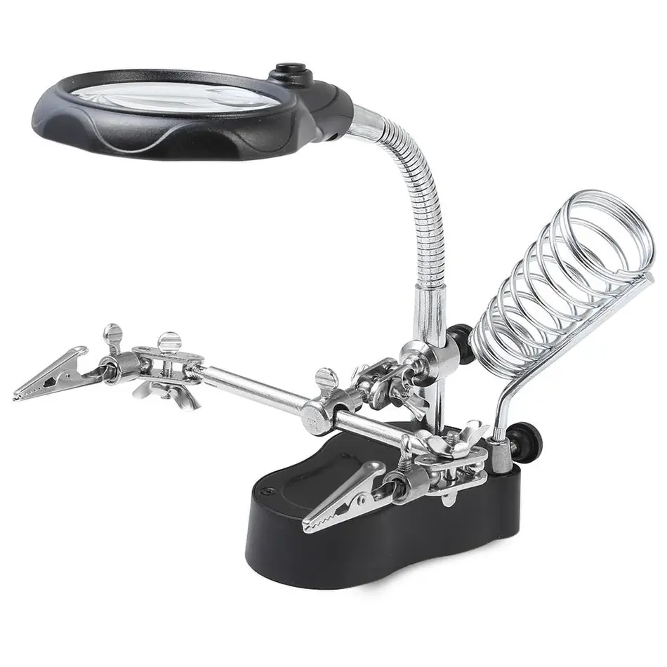 Magnifier LED3.5X 12X Desk-top Magnifier Repair Tools Magnifier Loupe Magnifying Tool Alligator Clip Soldering Solder Iron Stand
Magnifier LED3.5X 12X Desk-top Magnifier Repair Tools Magnifier Loupe Magnifying Tool Alligator Clip Soldering Solder Iron Stand