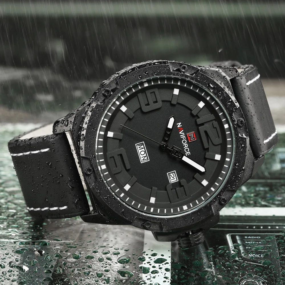 Часы наручные NAVIFORCE Мужские кварцевые аналоговые роскошные Брендовые спортивные