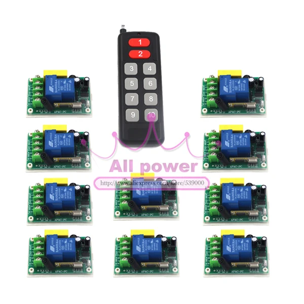 RF 315 Mhz/433 Mhz 10 приемников + 1 передатчик 220V 1CH 30A беспроводной пульт дистанционного управления выключатель питания система для домашнего умног...
RF 315 Mhz/433 Mhz 10 приемников + 1 передатчик 220V 1CH 30A беспроводной пульт дистанционного управления выключатель питания система для домашнего умног...