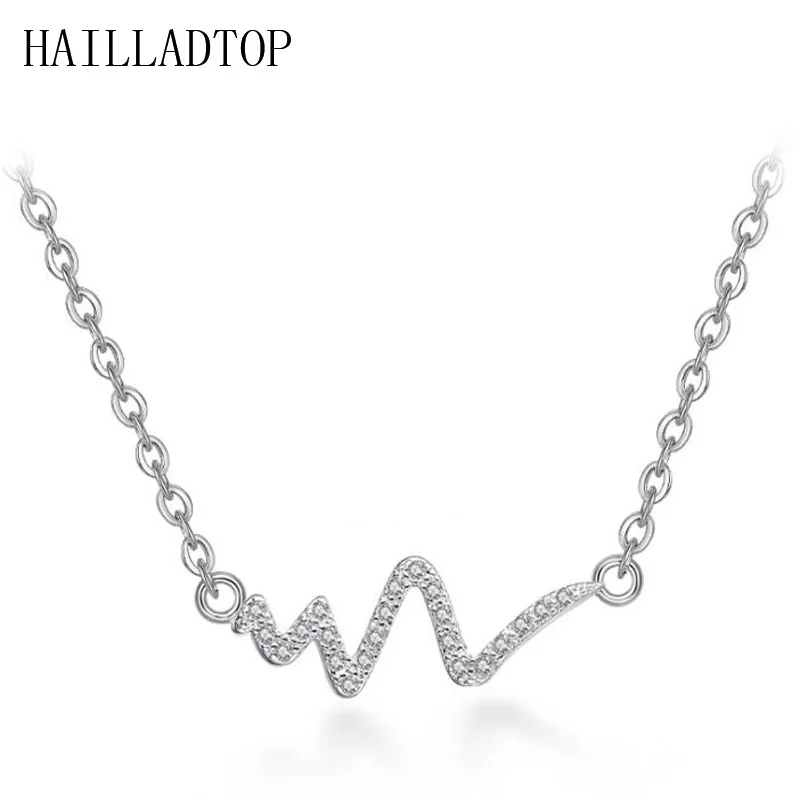 Короткое серебряное ожерелье HAILLADTOP женское волнистое сердце шикарная подвеска с