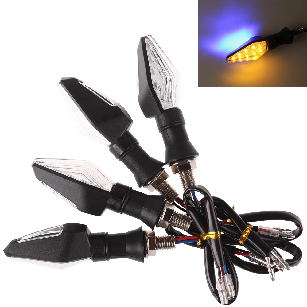 4Pcs/1 lot Motorcycle LED Turn Signal Light High quality 12 Led Indicator Light Dual Color Blue&Amber Blinker Light
4Pcs/1 lot Motorcycle LED Turn Signal Light High quality 12 Led Indicator Light Dual Color Blue&Amber Blinker Light