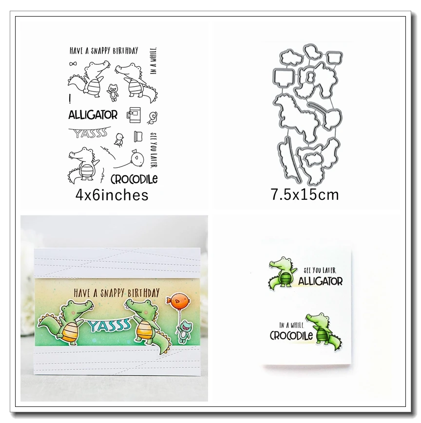 Cute Crocodile Animals Metal Cutting Dies&Stamp Sillicone Stencil Scrapbook Album Embossing For Paper Card Making Handcrafts
Cute Crocodile Animals Metal Cutting Dies&Stamp Sillicone Stencil Scrapbook Album Embossing For Paper Card Making Handcrafts
