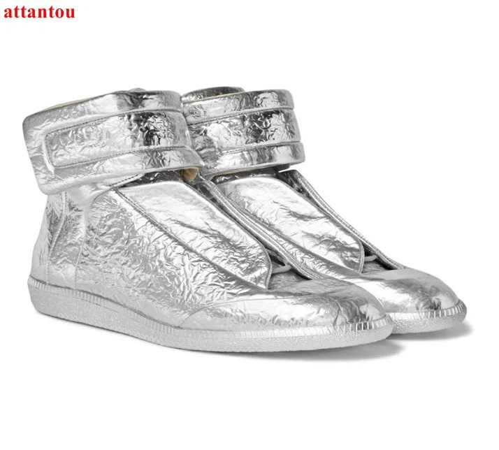 Men's Casual Shoes hot sale men silver wrinkle leather shoes flats street fashion hook&loop high top male trainers dress shoes
Men's Casual Shoes hot sale men silver wrinkle leather shoes flats street fashion hook&loop high top male trainers dress shoes