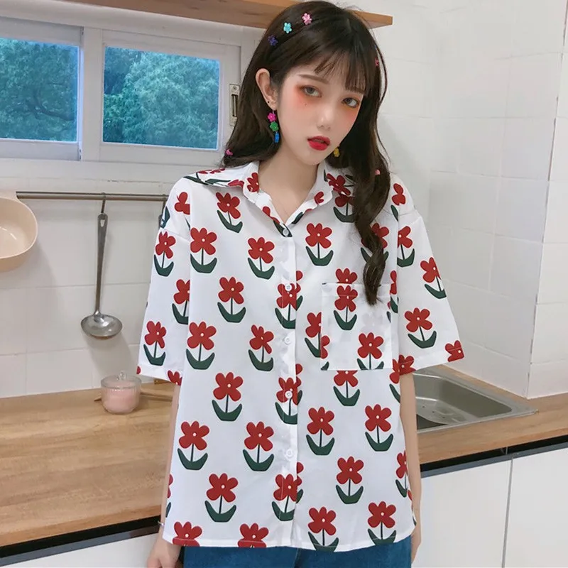Casual Short Sleeve Loose Shirt Summer Beach Blouse Top Vintage Floral Printed Women's Blouse
Casual Short Sleeve Loose Shirt Summer Beach Blouse Top Vintage Floral Printed Women's Blouse