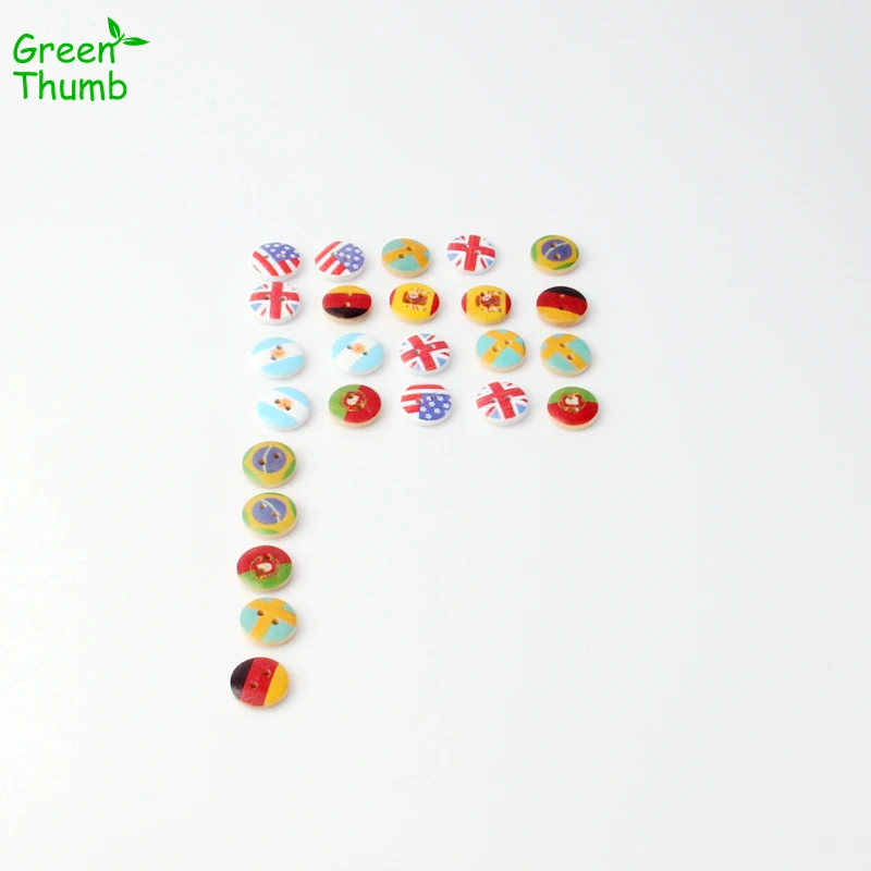 1000pcs 2 Holes Wooden Flag Button Children's Painted Clothing Accessories 15mm Natural and Eco Friendly Sewing Buttons
1000pcs 2 Holes Wooden Flag Button Children's Painted Clothing Accessories 15mm Natural and Eco Friendly Sewing Buttons