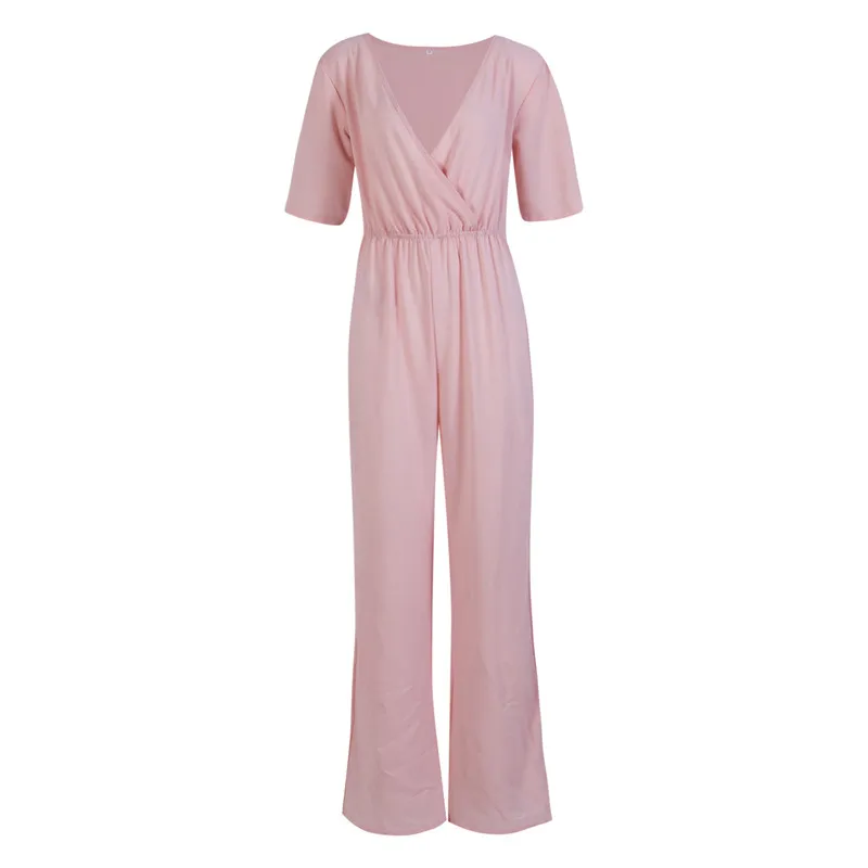 New Fashion Women V Neck Short Sleeve Solid Loose Playsuit Party Ladies Romper Long Jumpsuit
New Fashion Women V Neck Short Sleeve Solid Loose Playsuit Party Ladies Romper Long Jumpsuit