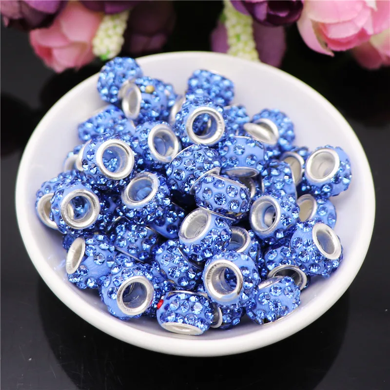 40Pcs Lot Rhinestone Crystal Stone Murano Glass Big Hole Spacer Beads Fit Pandora Bracelet For DIY Jewelry Making Accessories
40Pcs Lot Rhinestone Crystal Stone Murano Glass Big Hole Spacer Beads Fit Pandora Bracelet For DIY Jewelry Making Accessories