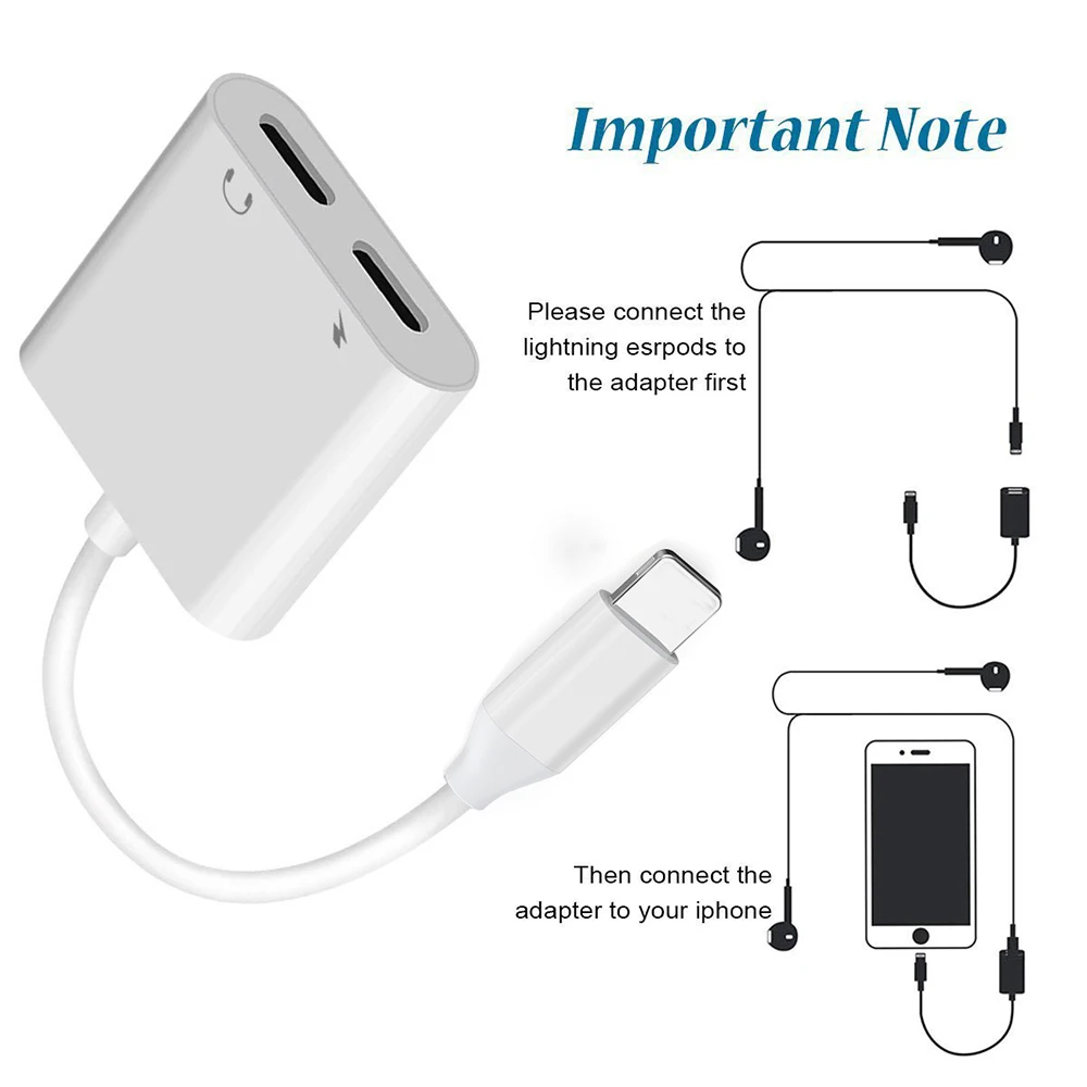 2 в 1 адаптер для iPhone 7 8 X Lightning Jack зарядка аудио наушников разветвитель конвертер