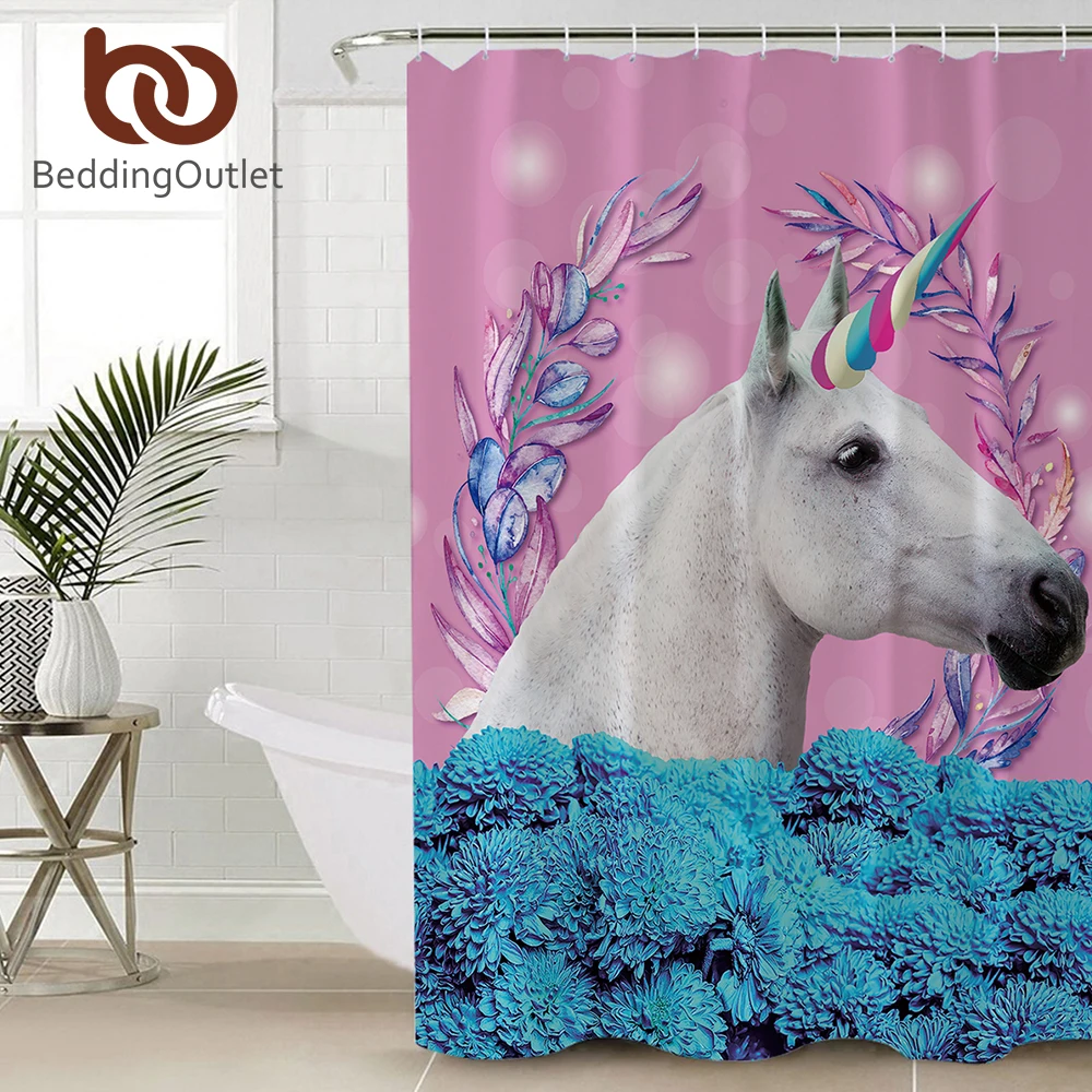 BeddingOutlet Unicorn Shower Curtain Floral Pink and Blue Waterproof Decorative Bath Curtain With Hooks for Kids Bathroom
BeddingOutlet Unicorn Shower Curtain Floral Pink and Blue Waterproof Decorative Bath Curtain With Hooks for Kids Bathroom