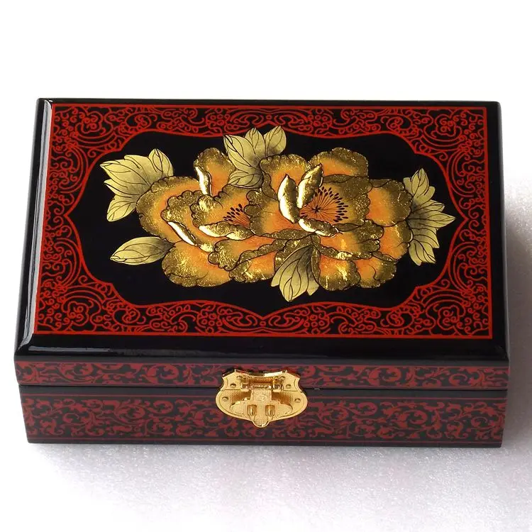 Retro double hand handmade jewelry lacquer jewelry box wood solid wood simple storage jewelry box 2 layers Gold peony flower 01
Retro double hand handmade jewelry lacquer jewelry box wood solid wood simple storage jewelry box 2 layers Gold peony flower 01
