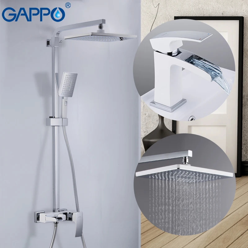 GAPPO смеситель для раковины смесители для душа хромированные и белые настенные наборы для душа Смесители для раковины латунные наборы
GAPPO смеситель для раковины смесители для душа хромированные и белые настенные наборы для душа Смесители для раковины латунные наборы