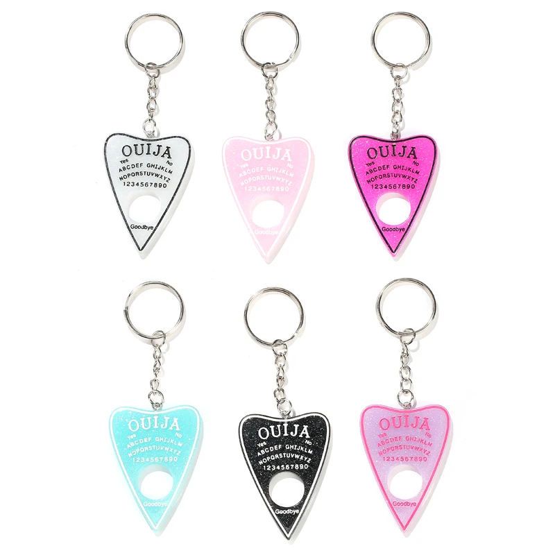 1PC Ouija planchette glitter resin charm keychain Ouija keyring Ouija board keyring handbag charms for woman
1PC Ouija planchette glitter resin charm keychain Ouija keyring Ouija board keyring handbag charms for woman