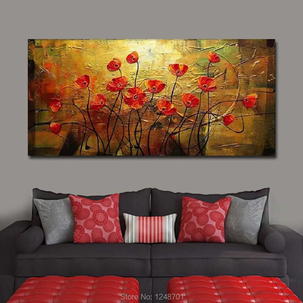 Large Size Hand Painted Palette Knife Impasto Red Flower Oil Painting On Canva Flower Wall Pictures Living Room Home Decoration
Large Size Hand Painted Palette Knife Impasto Red Flower Oil Painting On Canva Flower Wall Pictures Living Room Home Decoration