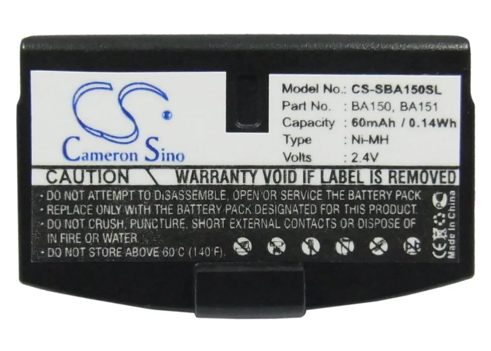 Батарея Cameron Sino 60 мАч BA150/151 для Sennheiser A200 Audioport A200 Set HDI 302 HDI 380 HDI302 HDI490 IS 150 IS 300 IS 380
Батарея Cameron Sino 60 мАч BA150/151 для Sennheiser A200 Audioport A200 Set HDI 302 HDI 380 HDI302 HDI490 IS 150 IS 300 IS 380