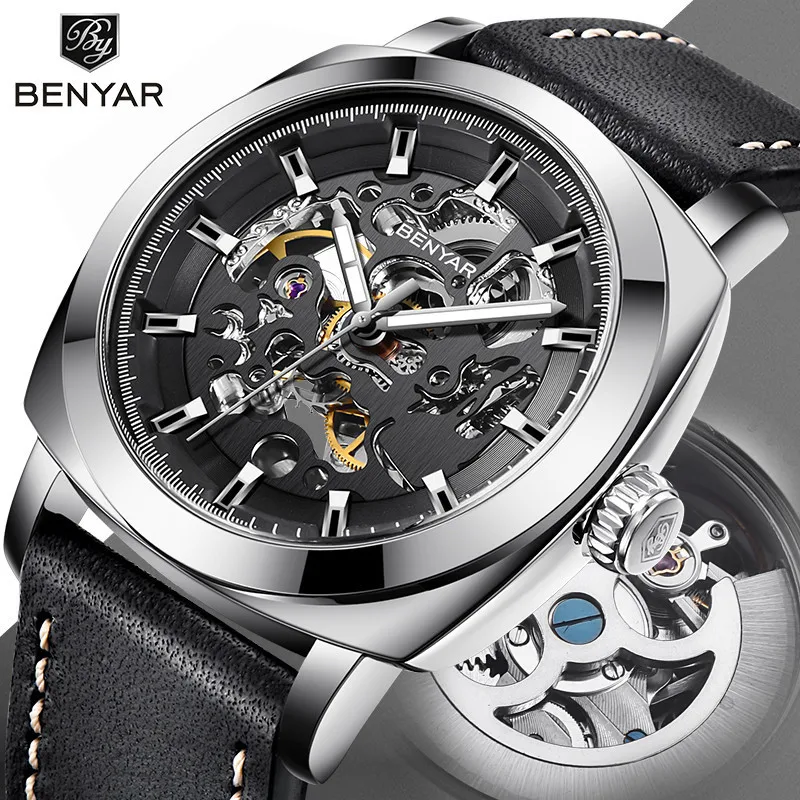 BENYAR Top Brand Watch Men Automatic Machinery Fashion Watch New Casual Sport Waterproof Men Leather Wristwatch Relogio Masculin
BENYAR Top Brand Watch Men Automatic Machinery Fashion Watch New Casual Sport Waterproof Men Leather Wristwatch Relogio Masculin