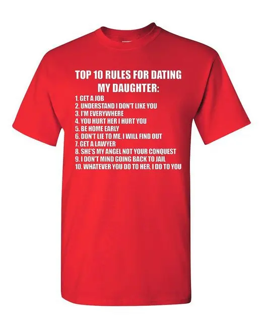 mens t shirts fashion 2016 men Summer Novelty Top Ten Rules For Dating My Daughter Men's O neck t shirt Short Sleeve men T-shirt
mens t shirts fashion 2016 men Summer Novelty Top Ten Rules For Dating My Daughter Men's O neck t shirt Short Sleeve men T-shirt