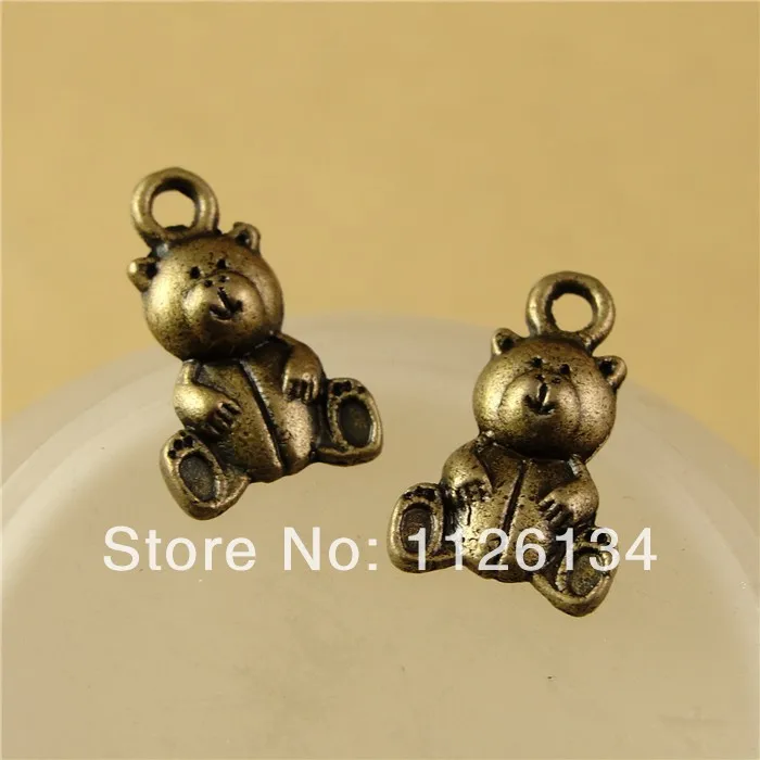 A1914 Alloy Animal Jewelry Findings Antique Bronze Pendant Vintage Metal Charms Cute Bear | Украшения и аксессуары