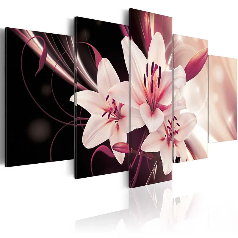 5 Pieces Pink Lilies Blossom Wall Art Flowers Canvas Painting Pastel Chic Posters and Prints Pictures for Girls Room Home Decor
5 Pieces Pink Lilies Blossom Wall Art Flowers Canvas Painting Pastel Chic Posters and Prints Pictures for Girls Room Home Decor