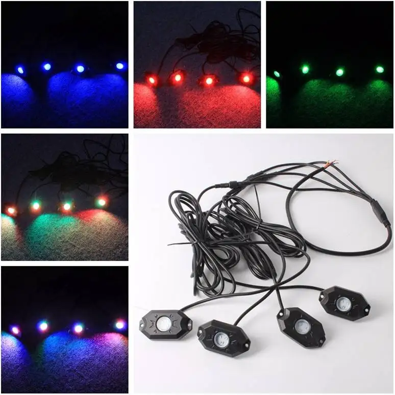Мульти Цвет RGB светодиодный Рок светильник 4 предмета в комплекте с контроллером