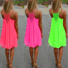 2016 Summer Fshion 2016 Hot New Sexy Womens Summer Casual Sleeveless Strap Backless Beach Dress for Evening Party