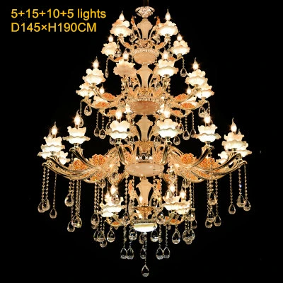 Luxury Crystal Chandelier Lamp Large Size High Quality Golden Color lustre sala de crist K9 Crystal Chandelier Lamp for Hotel
Luxury Crystal Chandelier Lamp Large Size High Quality Golden Color lustre sala de crist K9 Crystal Chandelier Lamp for Hotel