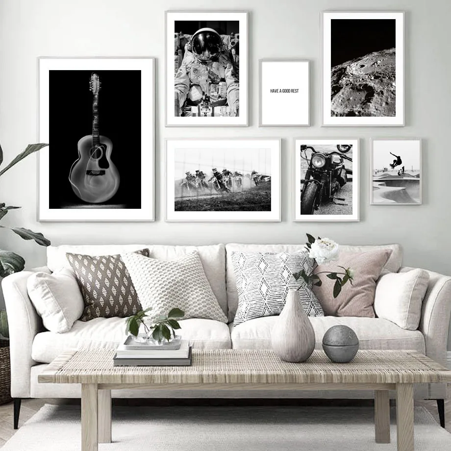 Astronaut Moon Guitar Motorcycle Wall Art Canvas Painting Nordic Posters And Prints Vintage Wall Pictures For Living Room Decor
Astronaut Moon Guitar Motorcycle Wall Art Canvas Painting Nordic Posters And Prints Vintage Wall Pictures For Living Room Decor