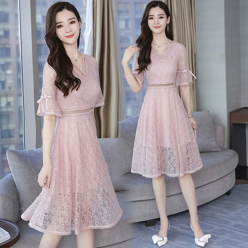 Summer Fashion Elegant Female Flare Sleeve A Line Dress Women Hallow Out Lace Dresses Femme Party Slim Dress P63
Summer Fashion Elegant Female Flare Sleeve A Line Dress Women Hallow Out Lace Dresses Femme Party Slim Dress P63