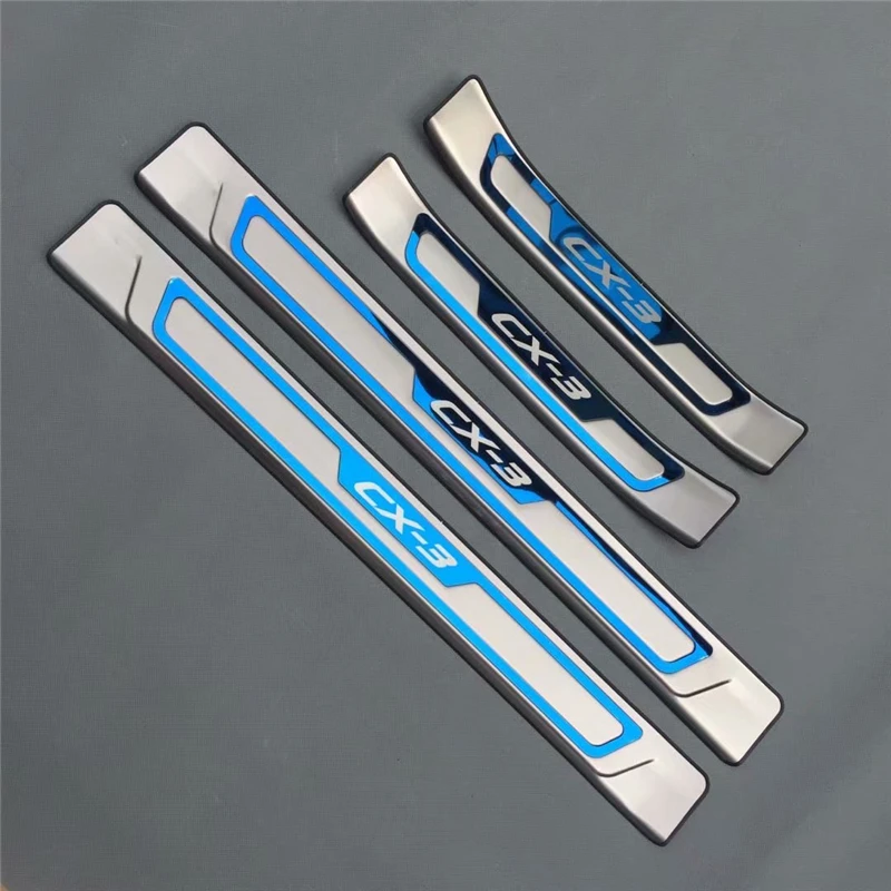 4pcs/set Stainless steel exterior door sill strip fit for cx-3 Threshold trim welcome pedal Scuff plate guard cover
4pcs/set Stainless steel exterior door sill strip fit for cx-3 Threshold trim welcome pedal Scuff plate guard cover