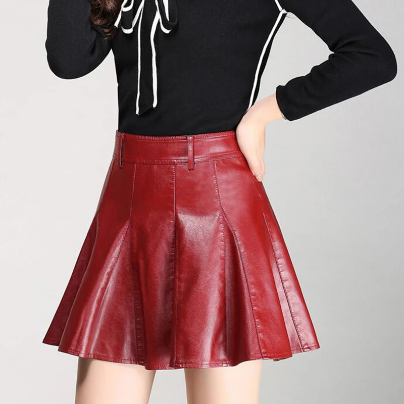 2017 New Women PU Leather Skirts Spring Summer Vintage Ruffles Short Skirts Ladies High Waist Elegant Party Skirt Saias AB227
2017 New Women PU Leather Skirts Spring Summer Vintage Ruffles Short Skirts Ladies High Waist Elegant Party Skirt Saias AB227