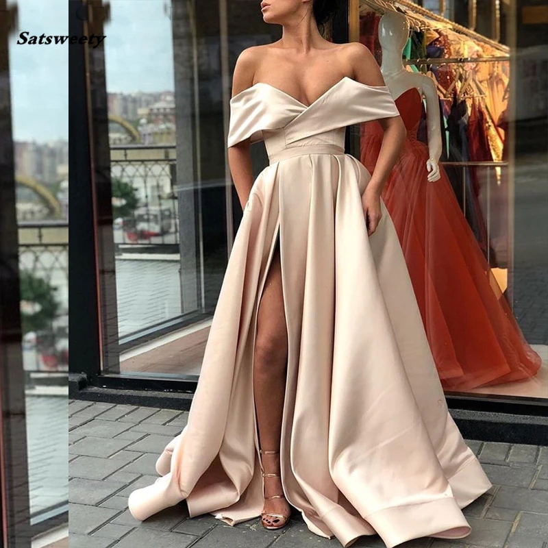 2021 Champagne Prom Dresses with Pockets Side Slit Strapless Satin Elegant Long Evening Party Gowns Wine Red Women Formal Dress
2021 Champagne Prom Dresses with Pockets Side Slit Strapless Satin Elegant Long Evening Party Gowns Wine Red Women Formal Dress