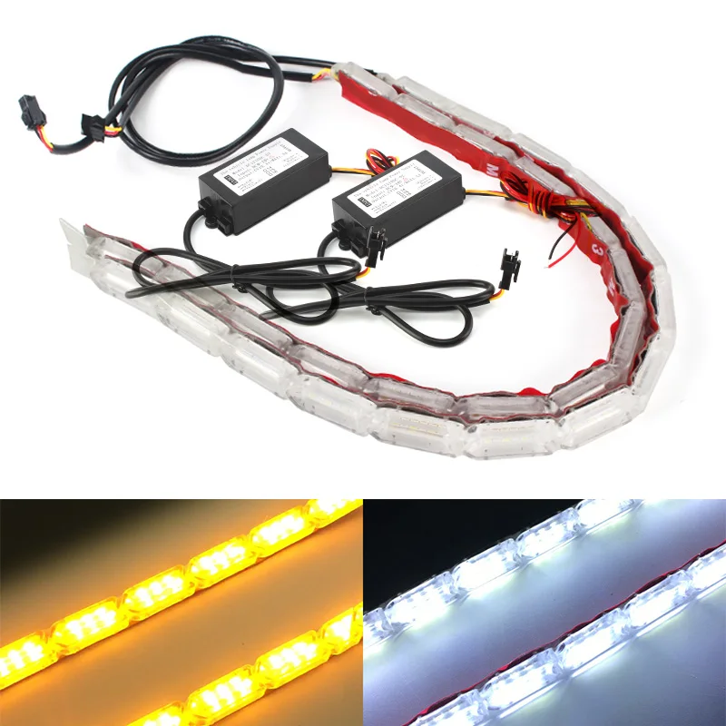 2PCS Waterproof Flexible LED Strips Lights New Arrival DRL Daytime Running Light of Sequential Flow Style Switchback headlights
2PCS Waterproof Flexible LED Strips Lights New Arrival DRL Daytime Running Light of Sequential Flow Style Switchback headlights