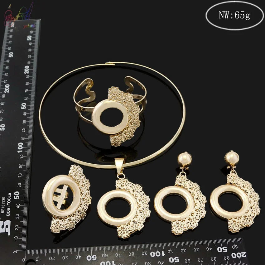 YULAILI Free Shipping Round Design Alloy Material Gold Color Choker Four Pieces Jewelry Set
YULAILI Free Shipping Round Design Alloy Material Gold Color Choker Four Pieces Jewelry Set