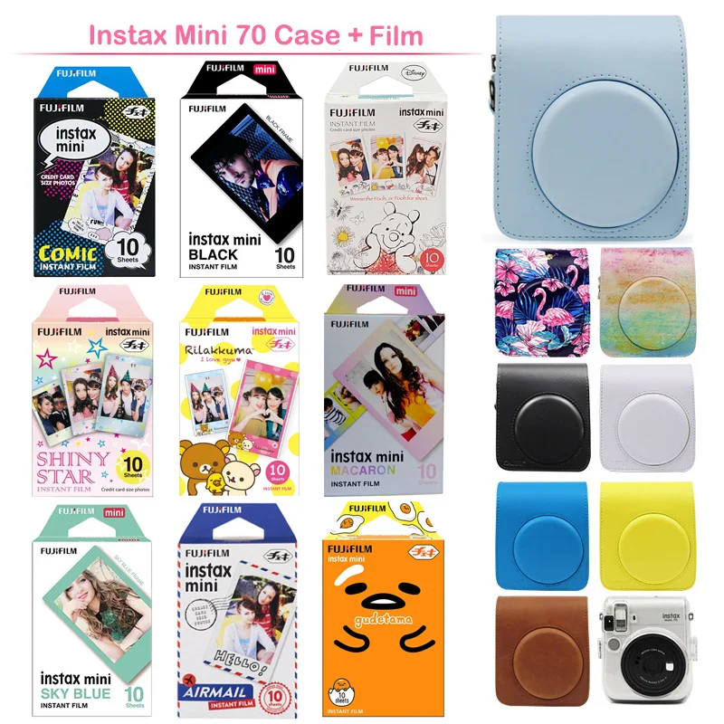 Geniune Fujifilm Instax Mini мгновенная цветная пленка с защитным чехлом для камеры из ПУ кожи