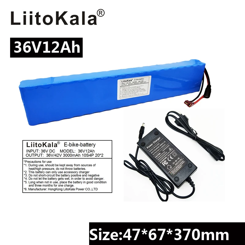 LiitoKala 36V 12Ah 500W High power&capacity 42V 18650 lithium battery pack ebike electric car bicycle motor scooter with BMS
LiitoKala 36V 12Ah 500W High power&capacity 42V 18650 lithium battery pack ebike electric car bicycle motor scooter with BMS