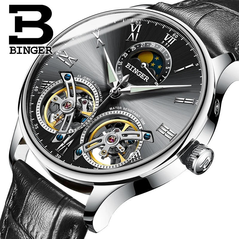 BINGER Mens Watches Top Brand Luxury Waterproof Full Steel Automatic Mechanical Leather Male Double Tourbillon Watch
BINGER Mens Watches Top Brand Luxury Waterproof Full Steel Automatic Mechanical Leather Male Double Tourbillon Watch