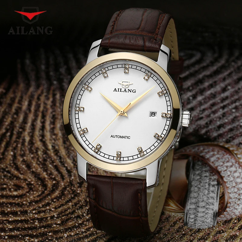 Elegant Business Men Crystals Watches Automatic Genuine Leather Wrist watch Self-winding Calendar Dress Watch Waterproof Relojes
Elegant Business Men Crystals Watches Automatic Genuine Leather Wrist watch Self-winding Calendar Dress Watch Waterproof Relojes