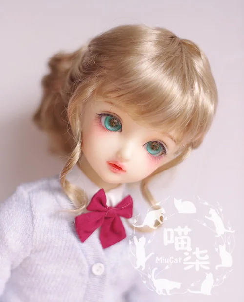 Парик для куклы 1/3 8-9 1/4 7-8 1/6 6-7 1/8 5-6 SD BJD имитация мохера молочного чая коричневых