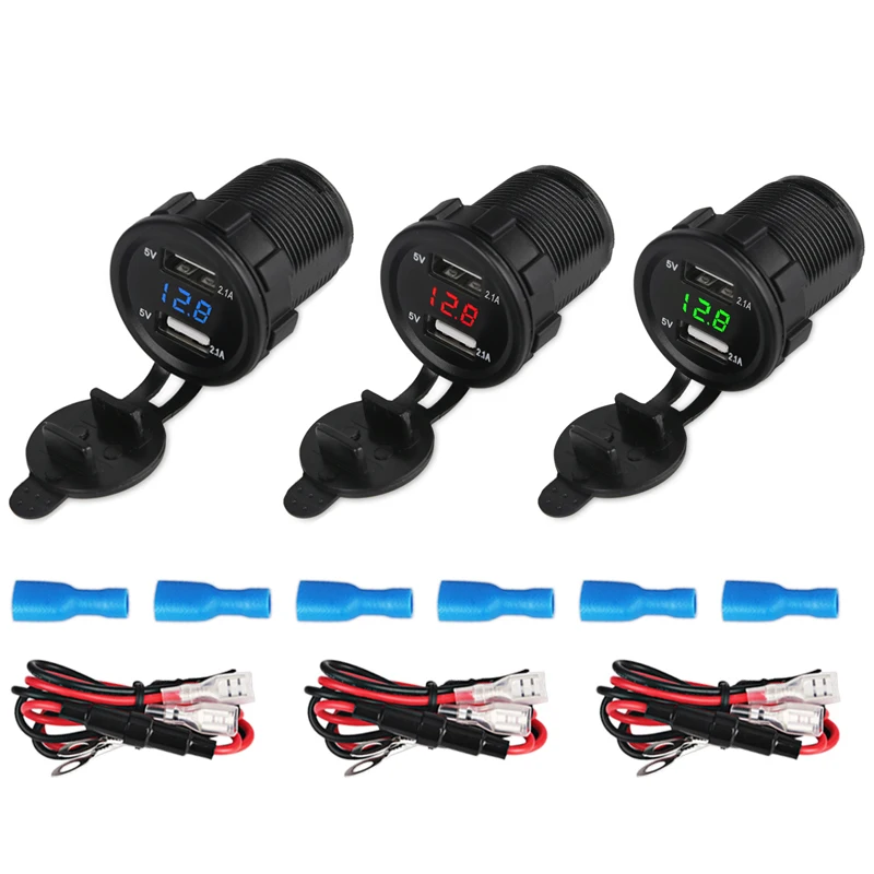 Urbanroad 4.2a 12v USB зарядное устройство для мотоцикла лодки автомобиля вольтметр