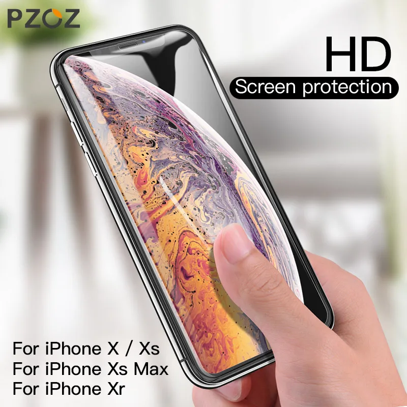 Защитное стекло PZOZ для iPhone Xs Max X Xr S закаленное 0 3 мм 5D с закругленными краями