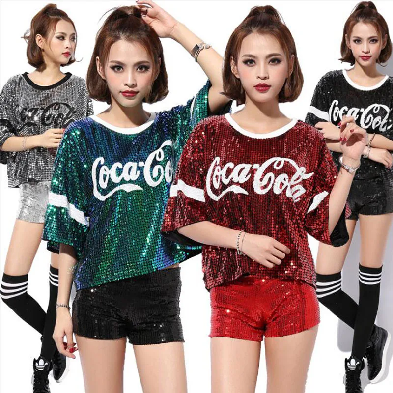 Hip-Hop T Shirt Women Sequined costumes Letter Loose Paillette Jazz DS Costume Tops For Women Bar Club DJ Pole Dancing Shirt
Hip-Hop T Shirt Women Sequined costumes Letter Loose Paillette Jazz DS Costume Tops For Women Bar Club DJ Pole Dancing Shirt